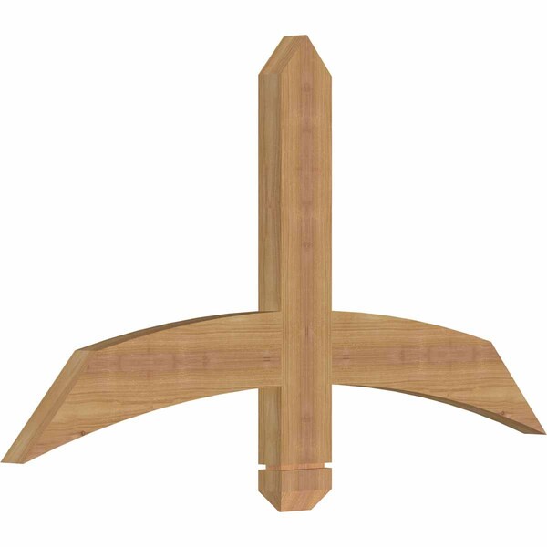 Bellingham Timber Gable Bracket, Western Red Cedar, 36W X 19H X 1 1/2D X 3 1/2F, 13/12 Pitch